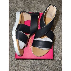 Catherine Maladrino 7C 12C Black Vodar Sandals NEW